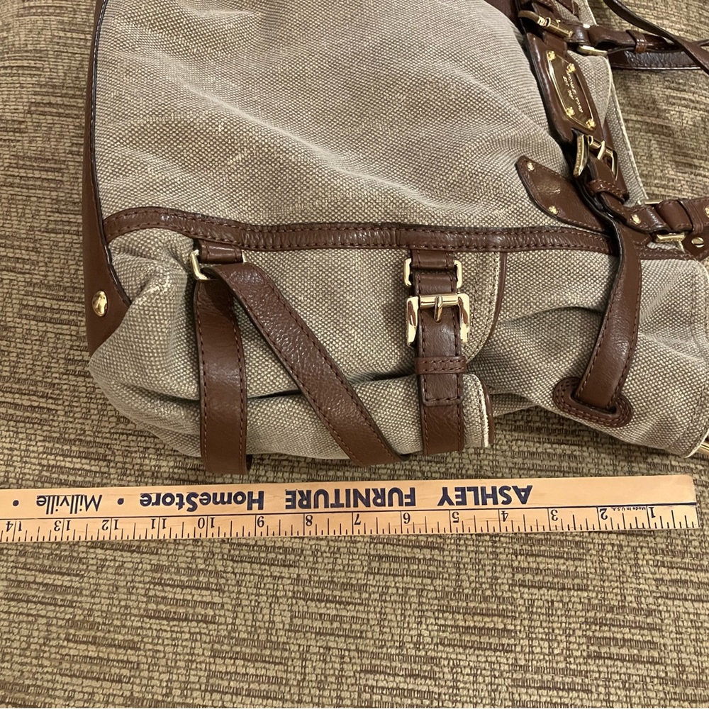 KORS Michael Kors leather and linen large bag - Picture 9 of 11